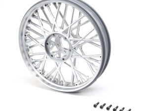 Losi Front Wheel Set, Satin Chrome: Promoto-MX