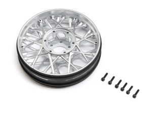 Losi Front Wheel Set, Satin Chrome: Promoto-SM