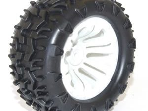 FTX CARNAGE MOUNTED WHEEL/TYRE COMPLETE PAIR - WHITE