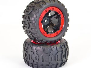 FTX TRACER MONSTER TRUCK RED WHEEL/TYRES COMPLETE (PR)