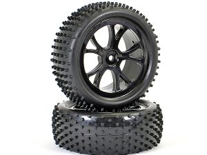 FTX VANTAGE FRONT BUGGY TYRE MOUNTED ON WHEELS (PR) - BLACK