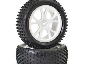 FTX VANTAGE FRONT BUGGY TYRE MOUNTED ON WHEELS (PR) - WHITE