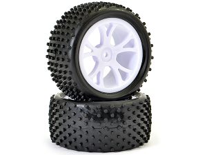 FTX VANTAGE REAR BUGGY TYRE MOUNTED ON WHEELS (PR) - WHITE