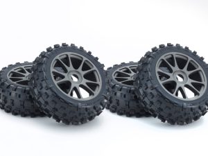 KYOSHO Glued on gun metal rim Tyres (4) (Unpackaged) Kyosho Inferno Neo 3.0