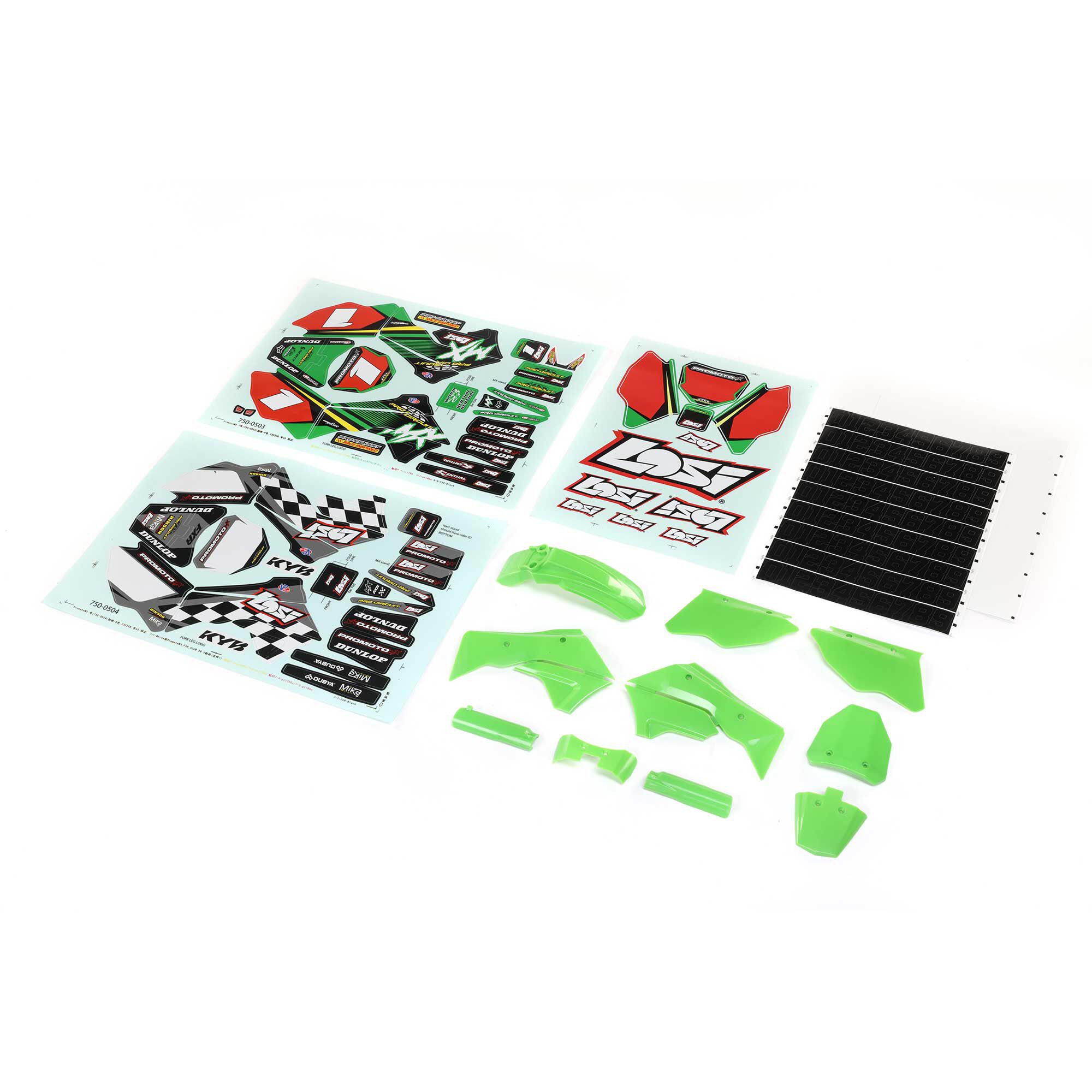 Losi Green Plastics with Wraps: PM-MX/SM