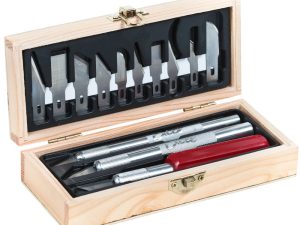 Excel Hobby Knife Set, Wooden Box (Carded)