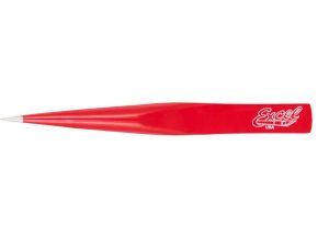 Excel Hollow Handle Ultra Fine Point Tweezers, Red (Carded)
