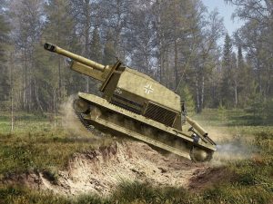 ICM 10.5cm leFH 16(Sf) auf Geschutzwagen FCM36(f), WWII German Self-Propelled Howitzer 