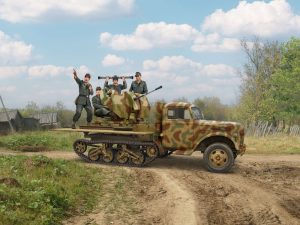 ICM "Achtung! Sie fliegen!" Sd.Kfz.3b with 2 cm Flak 38 and 4 Crew Figures