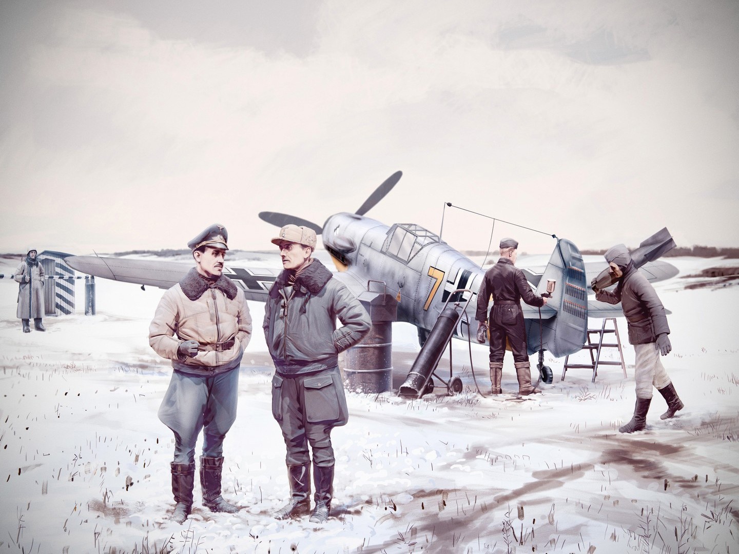 ICM Bf 109F-4 with German Luftwaffe Personnel (5 Figures)