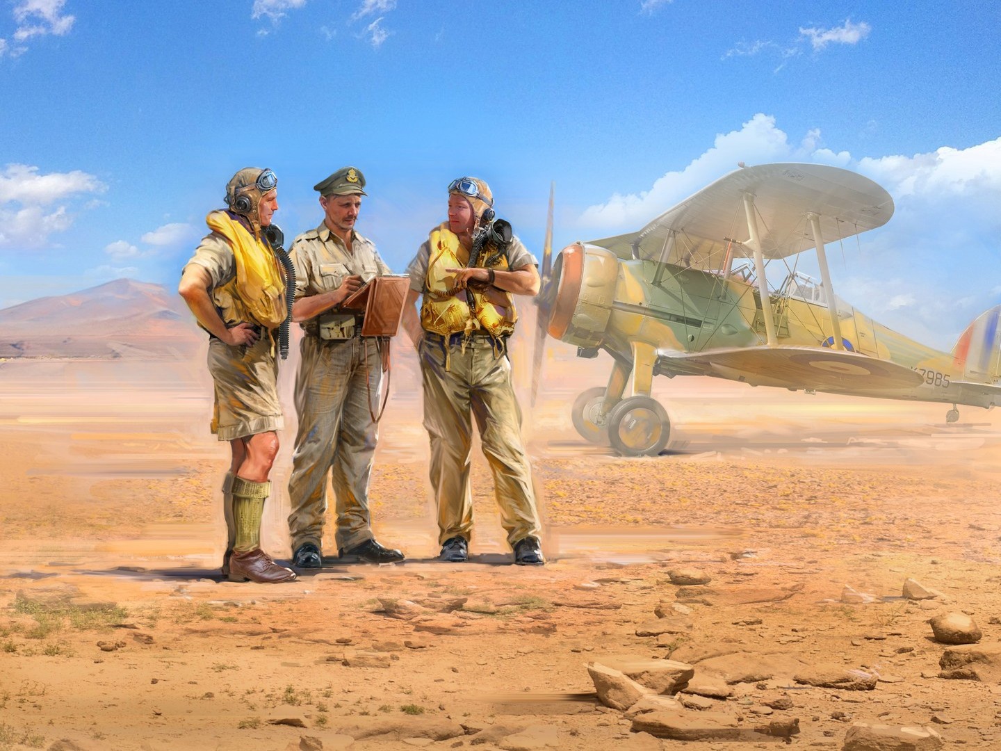 ICM British Pilots In Tropical Uniform (1939-1943) 3 Figures