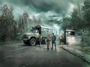 ICM Chernobyl #1 Radiation Monitoring Station (ZiL Truck, Barrier Checkpoint & 5 Figures)