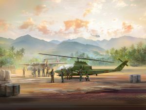 ICM Cobra AH-1G & Bronco OV-10A Helicopters with U.S. Pilots & Ground Personnel (9 Figures)