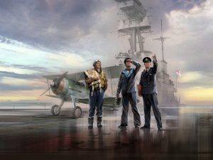 ICM Gloster Sea Gladiator Mk.II with 3 Royal Navy Pilot Figures
