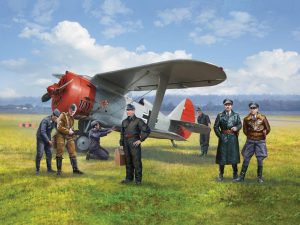 ICM I-153 with Luftwaffe Pilots & Ground Personnel (7 Figures)