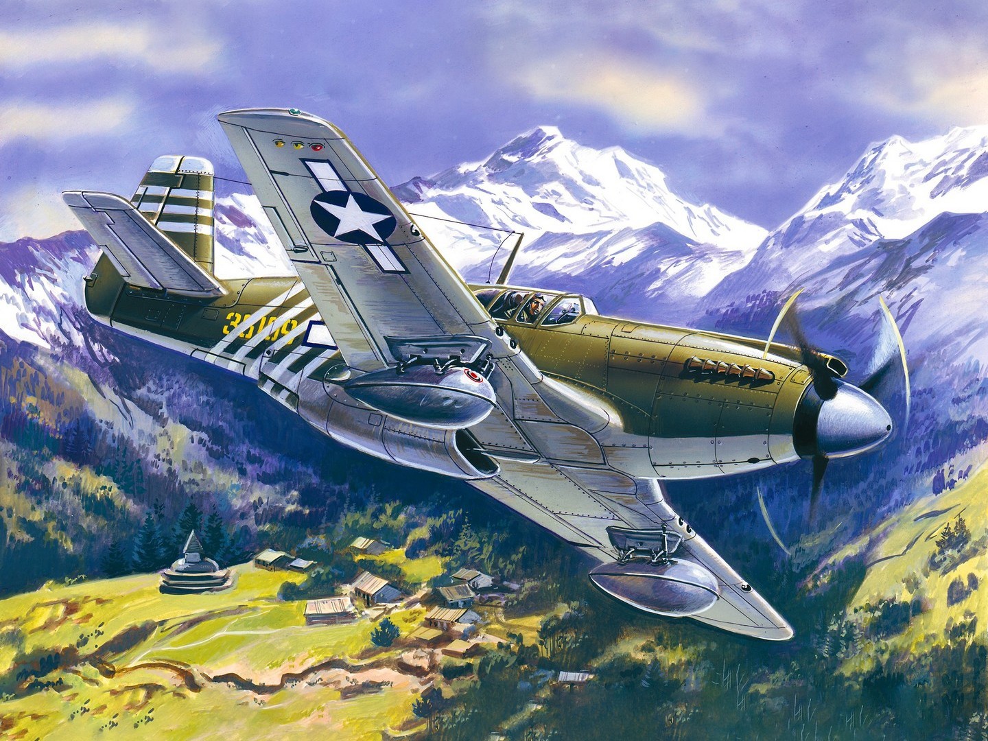 ICM Mustang P-51A, WWII American Fighter Plane
