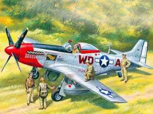 ICM Mustang P-51D with USAAF Pilots & Ground Personnel (5 Figures)