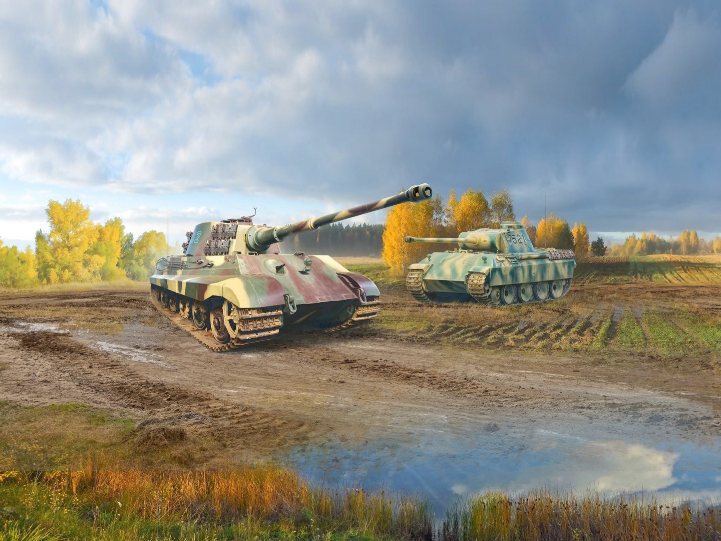 ICM Panzerwaffe Steel Cats (Pz.Kpfw.V Panther Ausf.D & Pz.Kpfw.VI Ausf.B King Tiger Tanks)