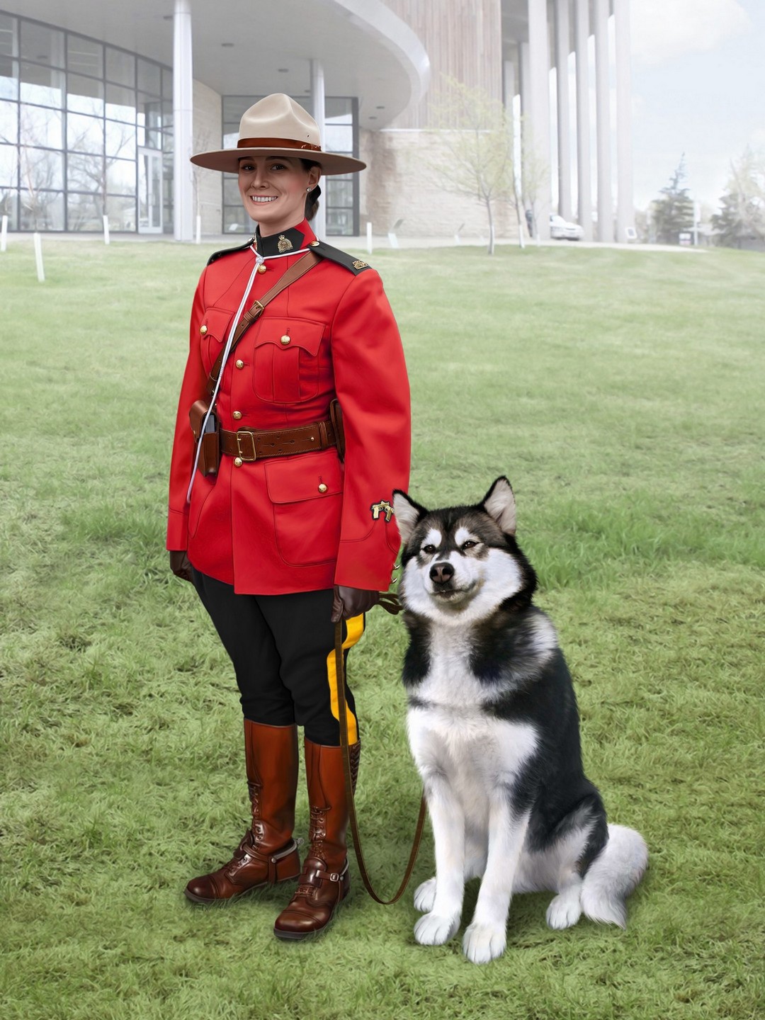 ICM RCMP Female Officer with Dog 1:16 Figures