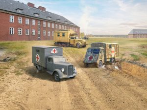 ICM Sankas WWII Wehrmacht Ambulance Trucks (Set of 3)