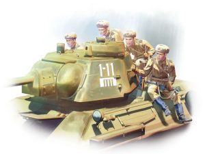 ICM T-34-76 with 4 Soviet Tank Rider Figures
