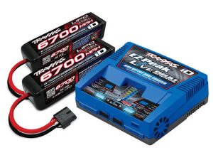 Traxxas iD Completer Pack with 1x EZ-Peak Live Dual Charger & 2x LiPo 4S 6700mAh Battery
