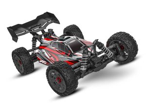 Traxxas Jato 4X4 BL-2S 1:8 4WD RTR Racing Buggy, Red (+ TQ 2-ch, BL-2S, 3300kV, 2S LiPo, USB-C Charger, Clipless Body)