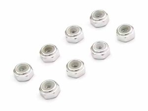 Kyosho Mini-Z M2 Nyloc Alu Wheel Nut (8) Silver
