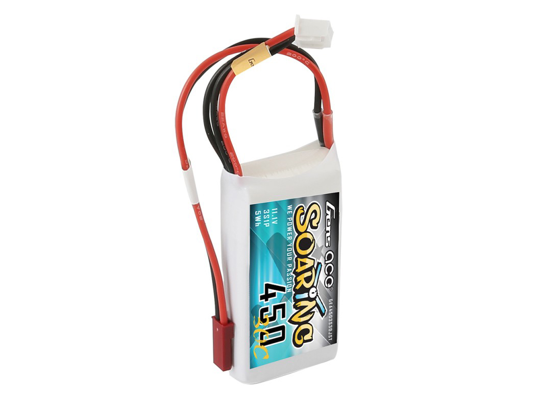 Gens Ace Li-Po 3S 11.1V 450mAh 30C Soaring with JST-SYP - Image 2