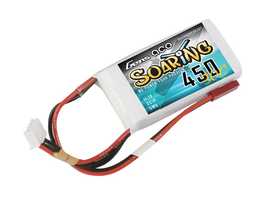 Gens Ace Li-Po 3S 11.1V 450mAh 30C Soaring with JST-SYP - Image 3