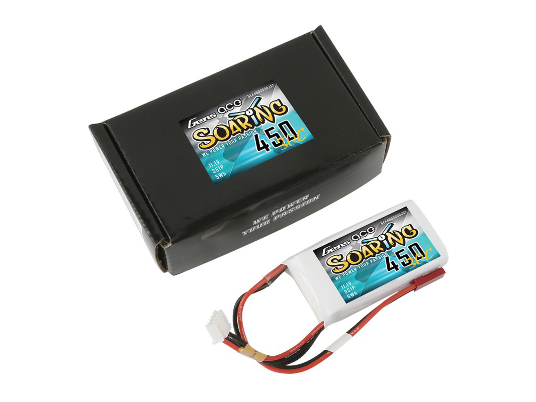 Gens Ace Li-Po 3S 11.1V 450mAh 30C Soaring with JST-SYP - Image 5