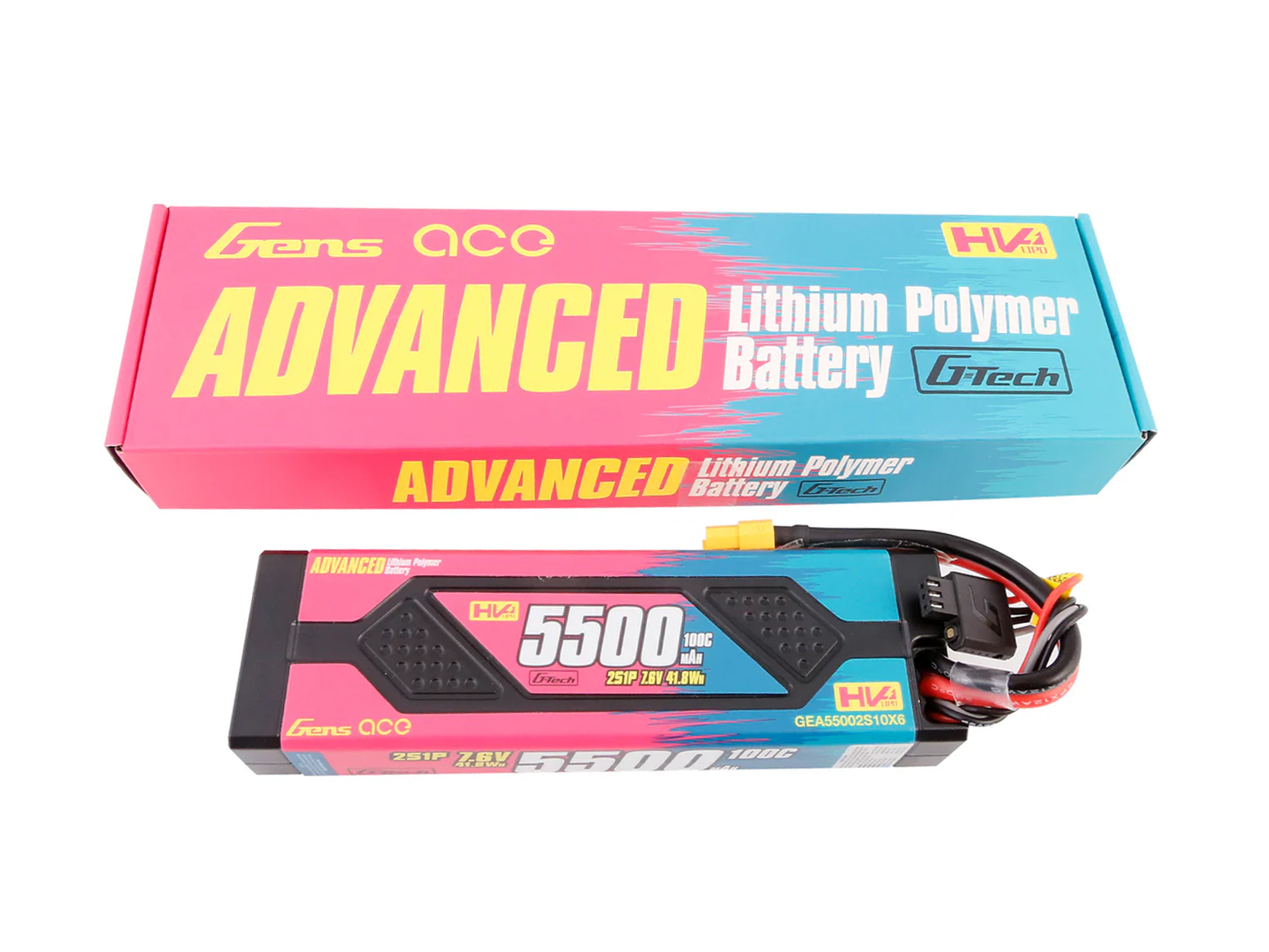 Gens Ace Li-Po Car Hard Case HV 2S 7.4V 5500mAh 100C with XT60 - Image 5