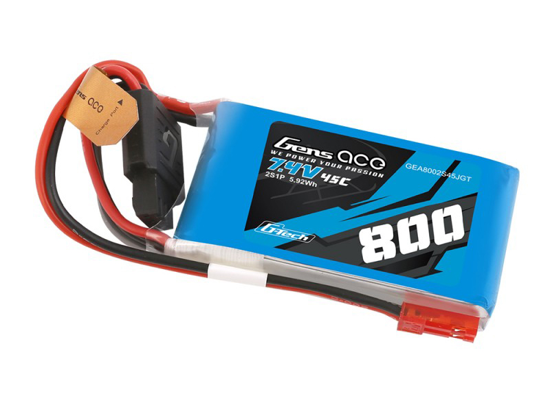 Gens Ace Li-Po G-Tech 2S 7.4V 800mAh 45C with BEC