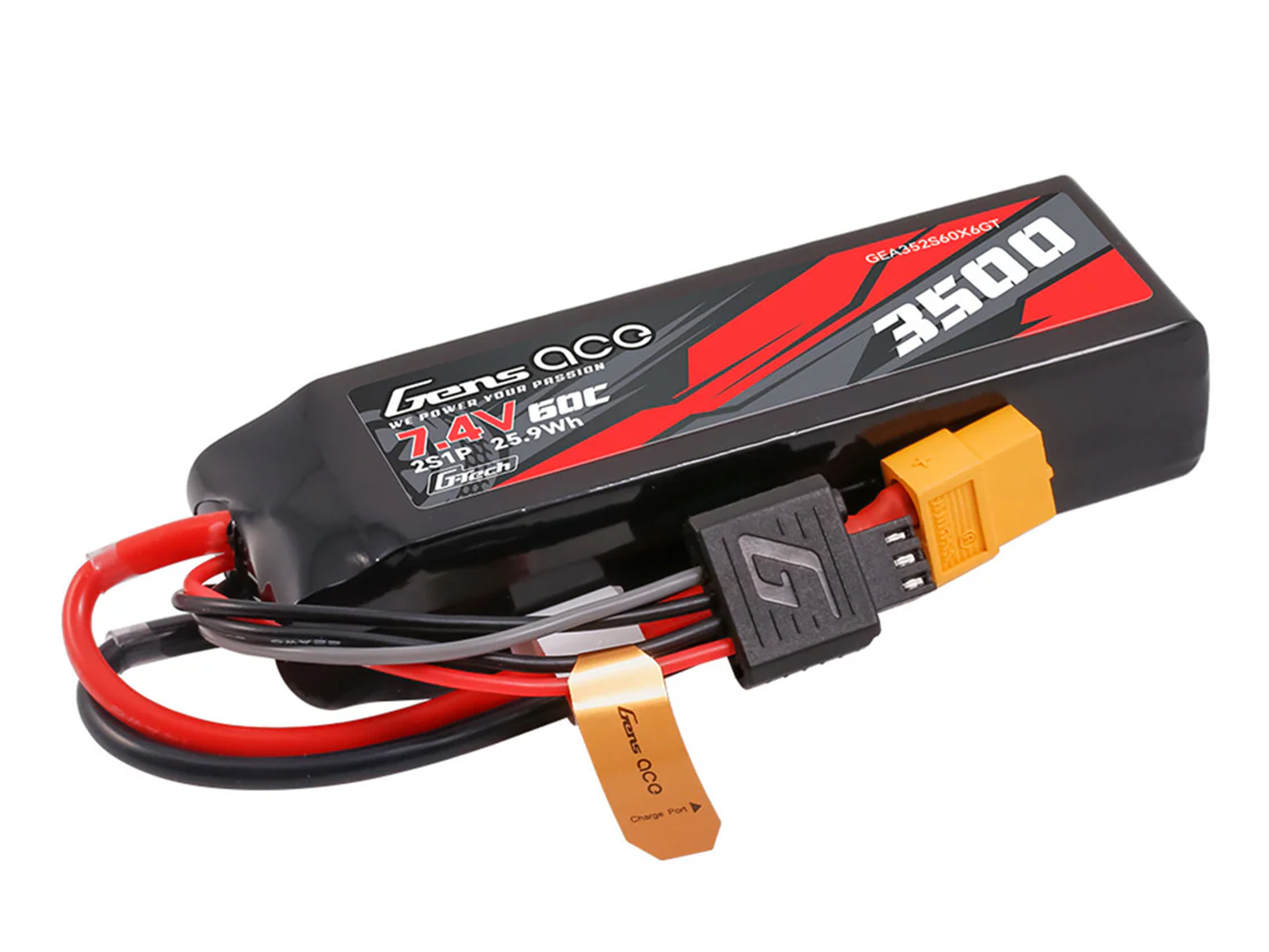 Gens Ace Li-Po G-Tech 2S Car 7.4V 3500mAh 60C with XT60 (Mini Maxx)