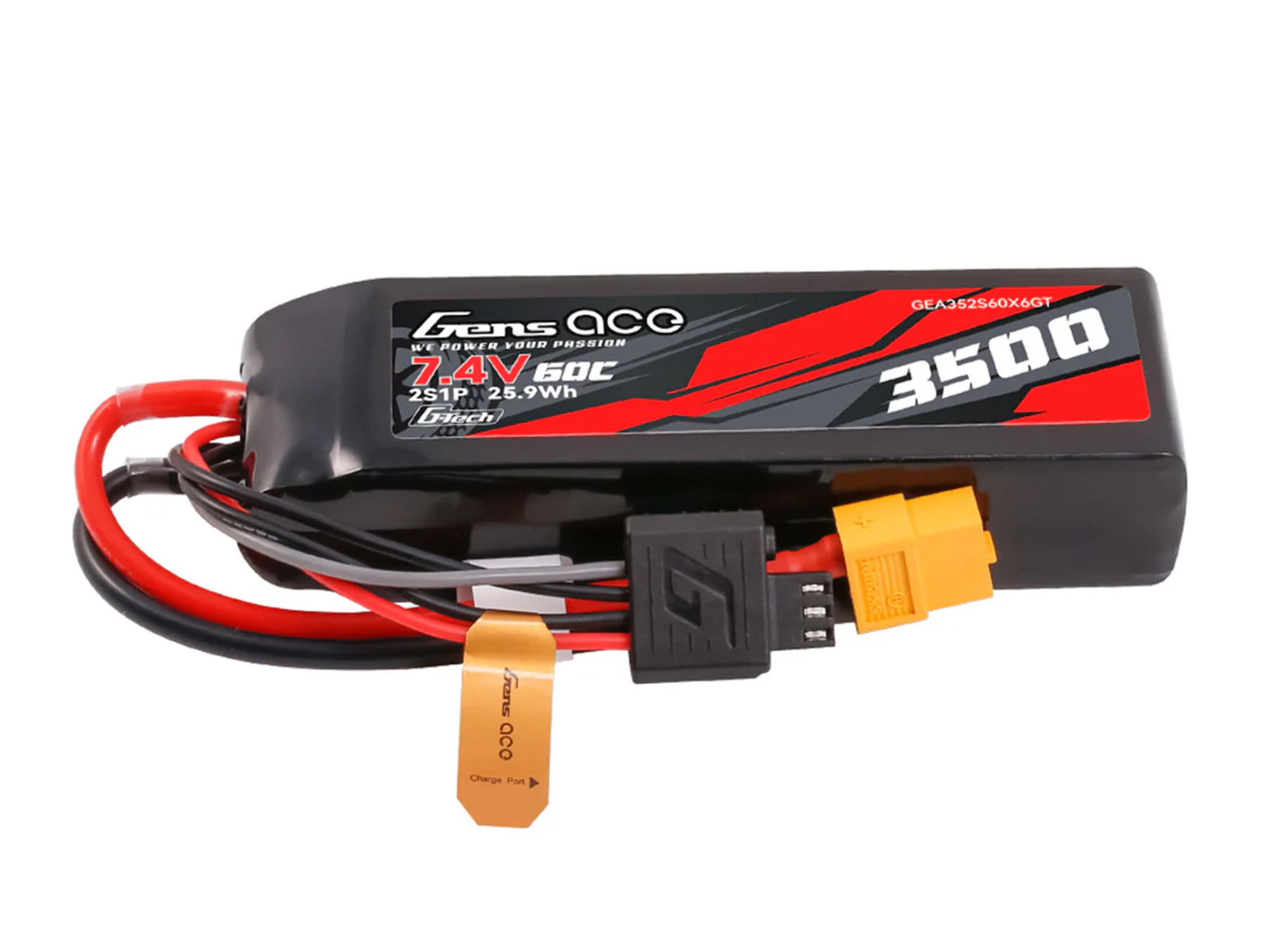 Gens Ace Li-Po G-Tech 2S Car 7.4V 3500mAh 60C with XT60 (Mini Maxx) - Image 4