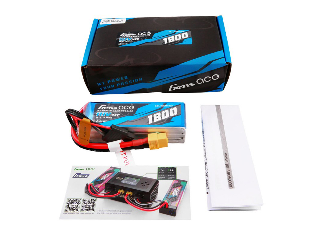 Gens Ace Li-Po G-Tech 3S 11.1V 1800mAh 45C with XT60 - Image 5