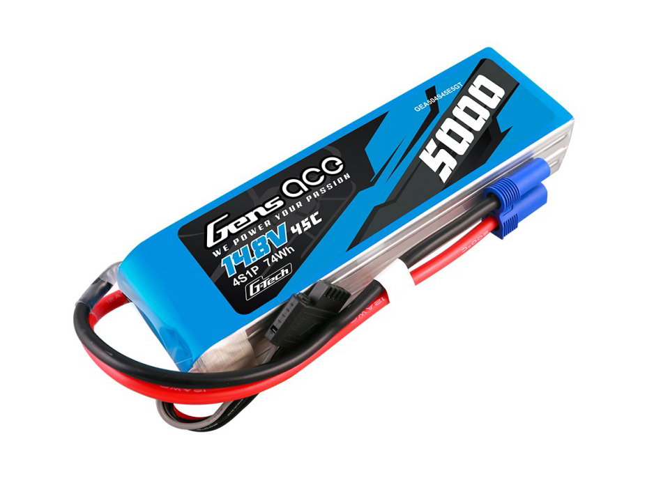 Gens Ace Li-Po G-Tech 4S 14.8V 5000mAh 45C with EC5