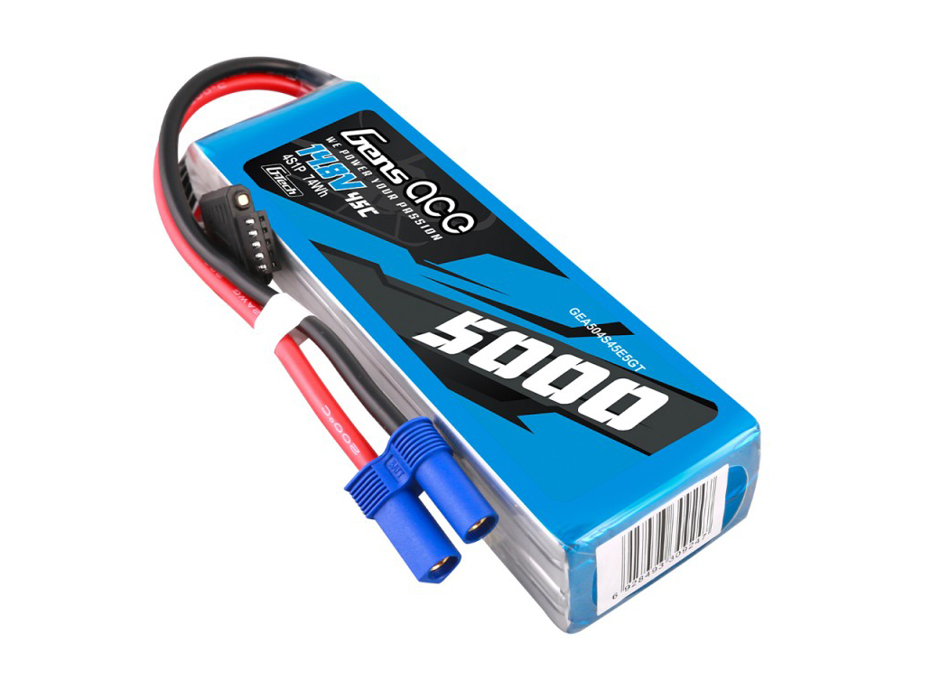 Gens Ace Li-Po G-Tech 4S 14.8V 5000mAh 45C with EC5 - Image 2