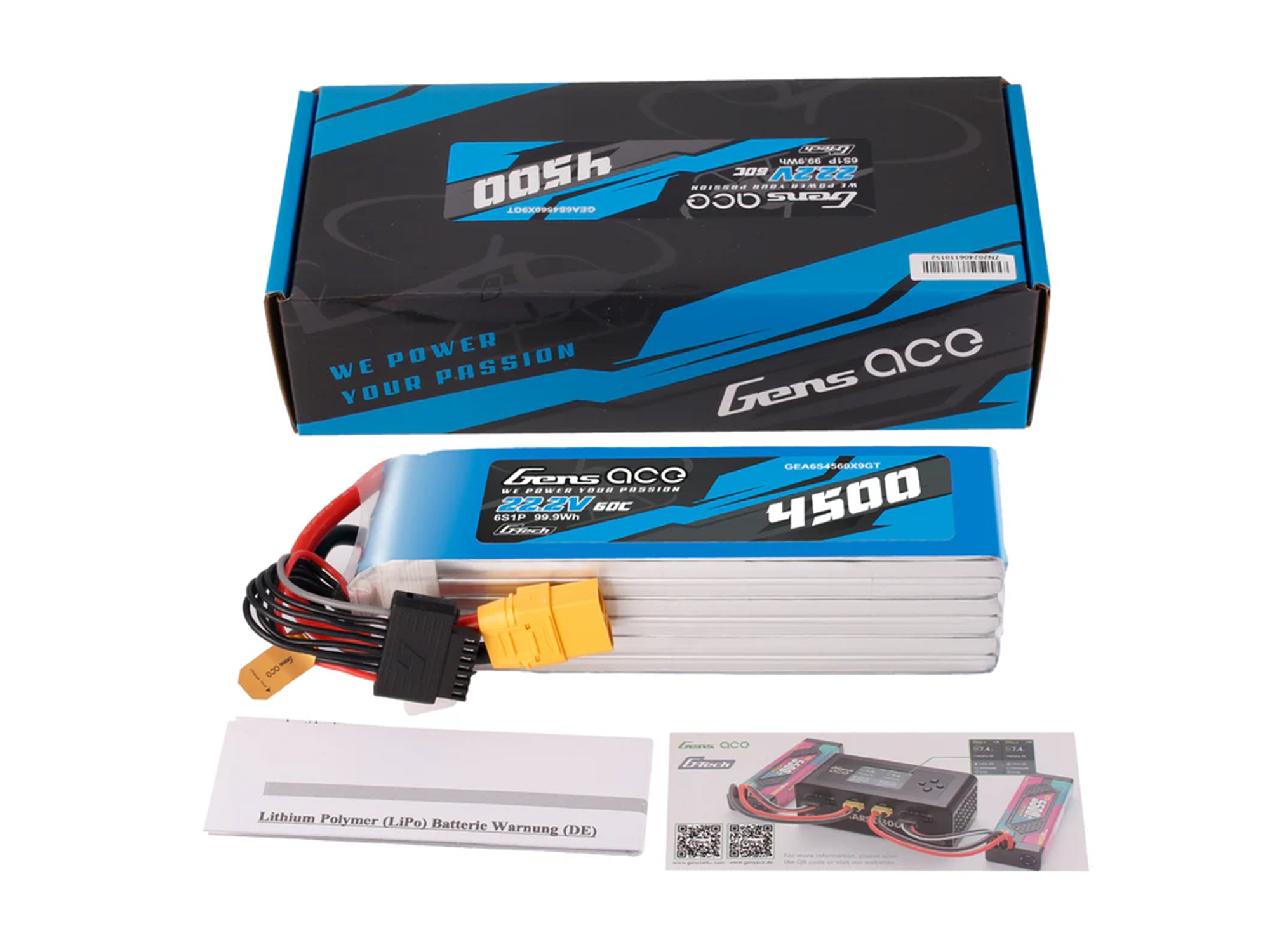 Gens Ace Li-Po G-Tech 6S 22.2V 4500mAh 60C with XT90 - Image 5