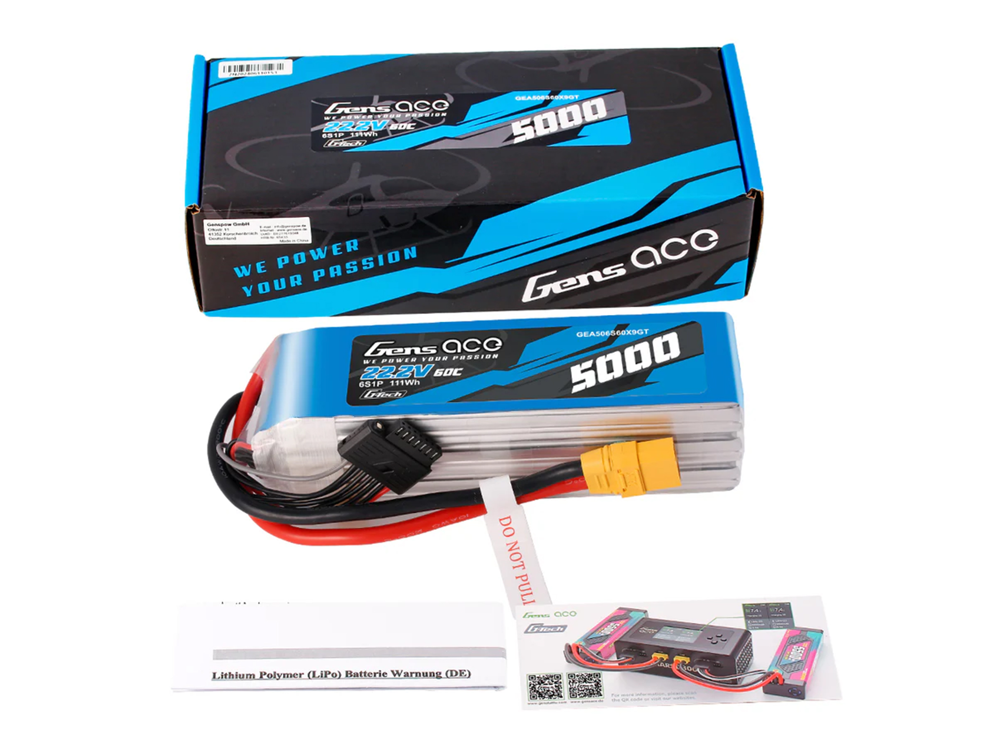 Gens Ace Li-Po G-Tech 6S 22.2V 5000mAh 60C with XT90 - Image 5