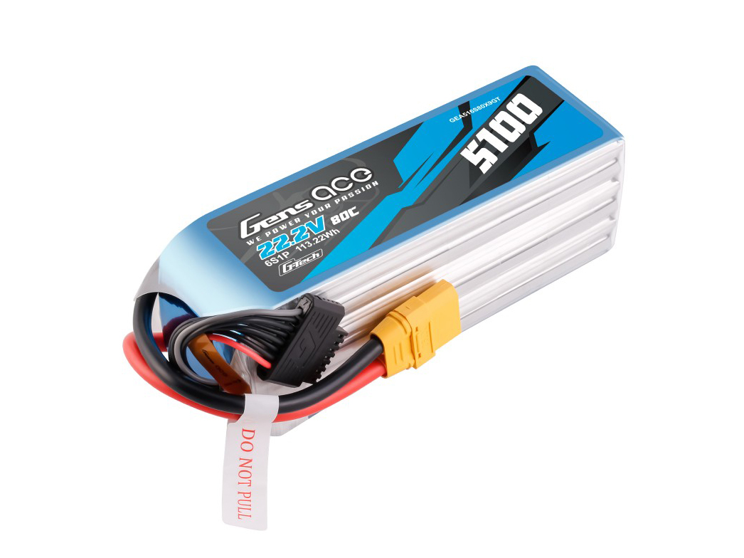Gens Ace Li-Po G-Tech 6S 22.2V 5100mAh 80C with XT90