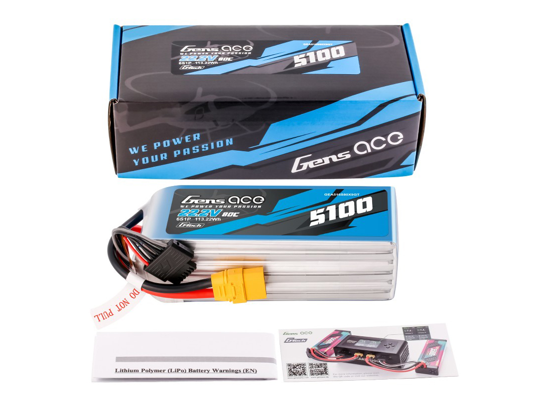 Gens Ace Li-Po G-Tech 6S 22.2V 5100mAh 80C with XT90 - Image 5