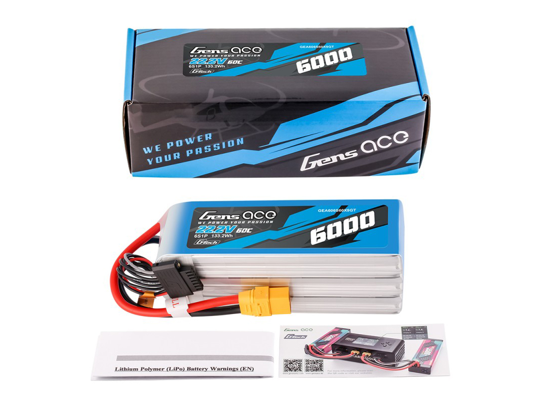 Gens Ace Li-Po G-Tech 6S 22.2V 6000mAh 60C with XT90 - Image 4