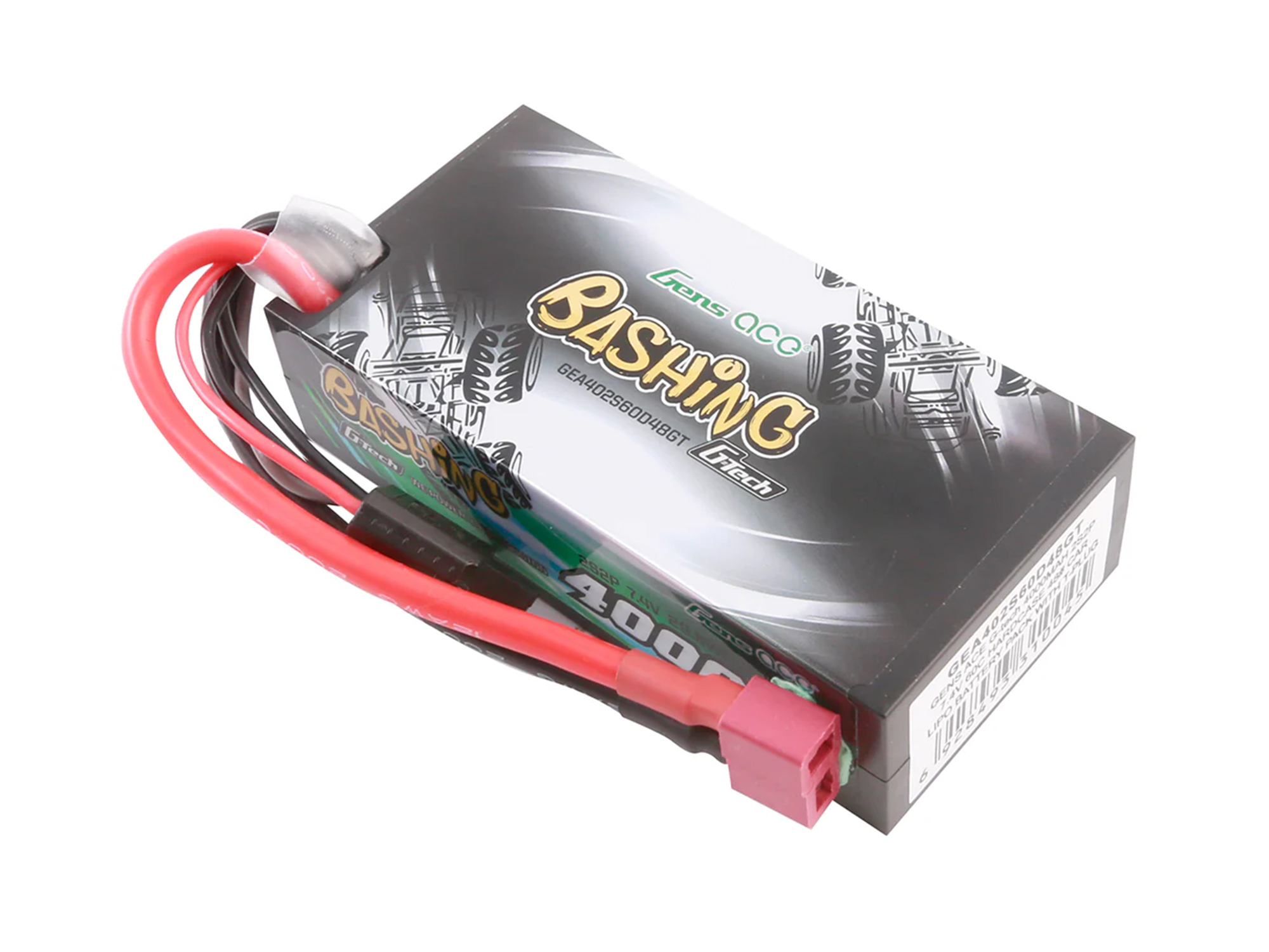 Gens Ace Li-Po G-Tech Car Hard Case 2S2P 7.4V 4000mAh 60C Shor T-Type - Image 3