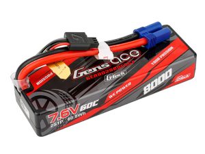 Gens Ace Li-Po Hard Case G-Tech 2S 7.6V 8000mah 60C with EC5