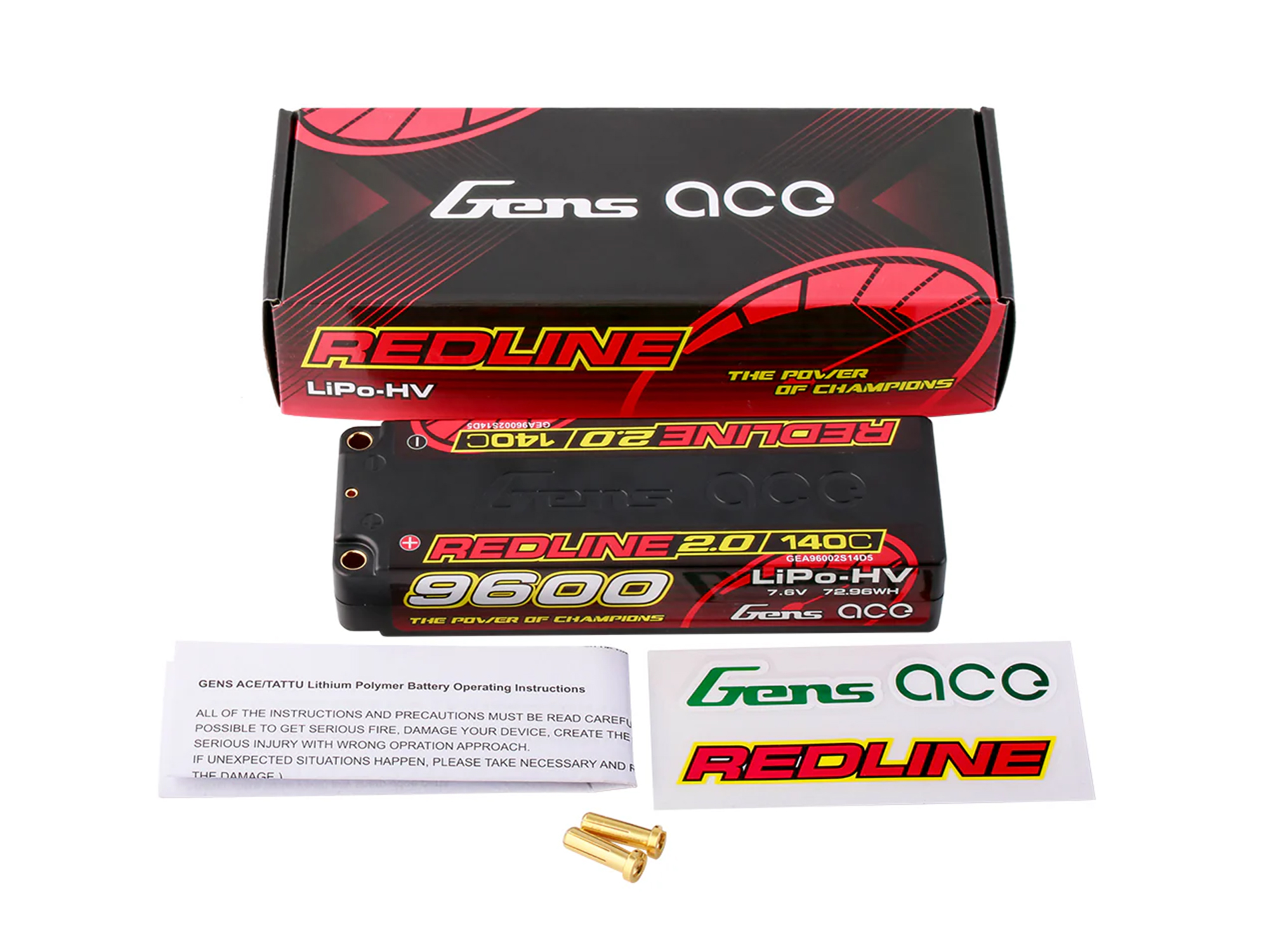 Gens Ace Li-Po HV Car Hard Case 2S 7.6V 9600mAh 140C RL2 5mm - Image 5