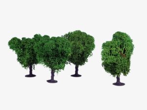 Heki Lichen Avenue Trees, 7cm (Light Green) (4 pcs) (1031)