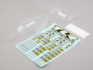 Team Losi Racing Light Weight Body and Wing, Clear with Stickers: 22 4.0