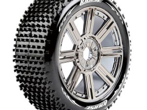 LOUISE RC B-HORNET 1/8 FR/RR SOFT HEX 17MM SPOKE BLACK CHROME