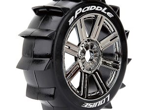 LOUISE RC B-PADDLE 1/8 FR/RR SOFT HEX 17MM SPOKE BLACK CHROME
